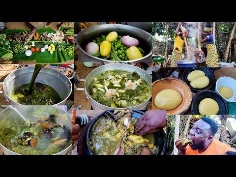 This Ghanaian Green Soup Will Blow Your Mind! 🇬🇭  Ebunuebunu & Fufu Recipe