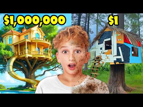 $1 vs $1,000,000 Tree House!