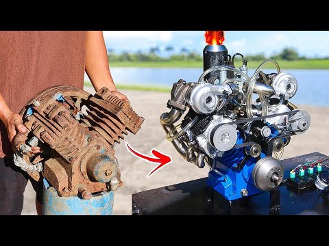 I Turn V4 Compressor Into Dual Turbocharger V4 Engine