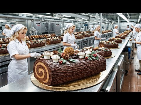 Inside a Modern Yule Log Cakes Factory: From Wheat Grain to Packaged Yule Log Cakes (Full Process)