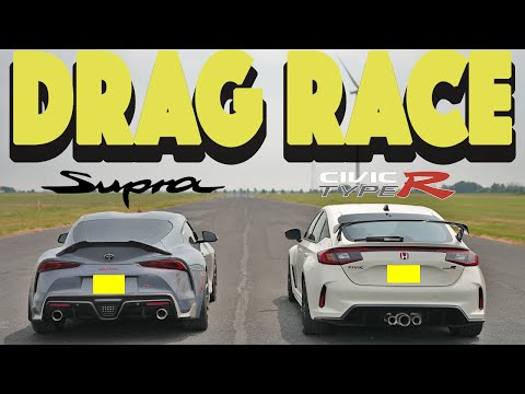 2023 Honda Type R vs 2023 Toyota Supra 6MT, almost...Drag and Roll Race.