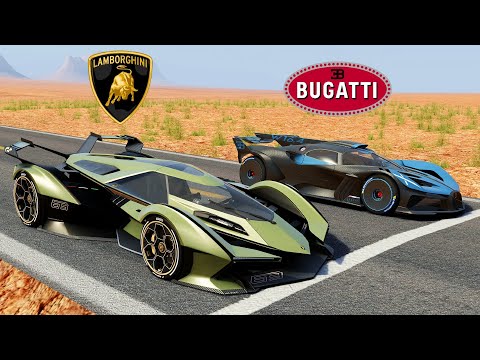 3500HP LAMBORGHINI VISION VS 1850HP BUGATTI BOLIDE DRAG RACE
