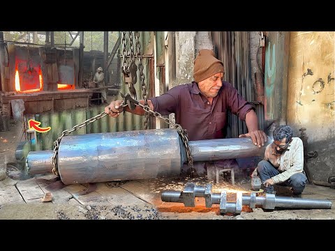 It took two months to build the 3-cylinder ammonia compressor crankshaft