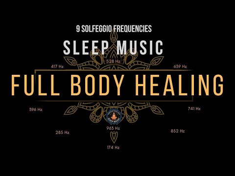 BLACK SCREEN SLEEP MUSIC ☯ All 9 solfeggio frequencies ☯ Full Body Healing