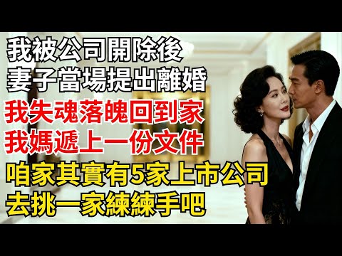 我被公司開除後，妻子當場提出離婚，我失魂落魄回到家，我媽遞上一份文件：兒子，咱家其實有5家上市公司，去挑一家練練手吧【夜半心聲】#男頻小説#都市#故事#小説#爽文