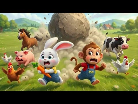 Monkey Funny | Farm Life Lessons with Pipi and Bunny | Monkey Cartoon