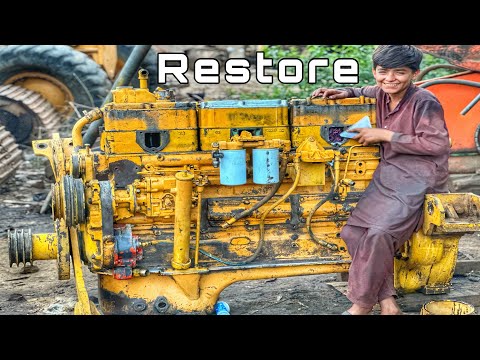 Restoration of Komatsu D8518 Dozer Engine Rebuild Complete Process