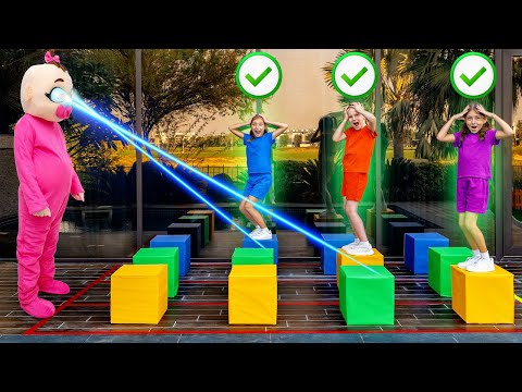 Výzva Červené Světlo Zelené Světlo! 🚦😱 Děti vs. Obří Panenka