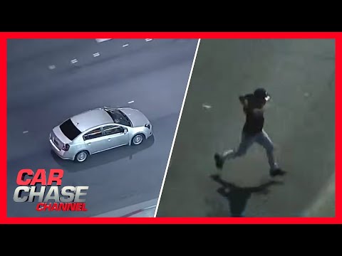 Car chase leads to chaotic search after suspect abandons car | Car Chase Channel