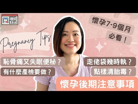 【珊B要考牌👶🏼#20】懷孕後期注意🤰🏻！幾時執走佬袋👜？｜點清胎毒🤔？｜恥骨痛｜水腫｜附產檢時間表📅｜懷孕7至9個月｜Pregnancy Vlog