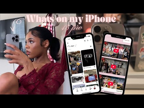 WHATS ON MY IPHONE 15 PRO | Natural titanium, app recommendations 🎀