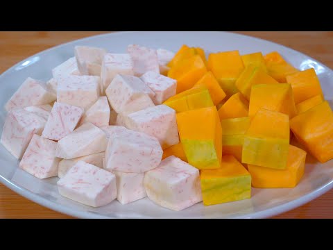 这才是香芋和南瓜最营养又好吃的做法，上桌老人和孩子都抢着吃#like #家庭菜 #delicious #food