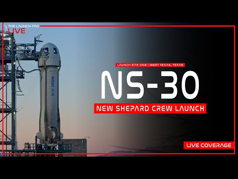 LIFTOFF! Blue Origin NS-30 Crew aboard New Shepard from West Texas