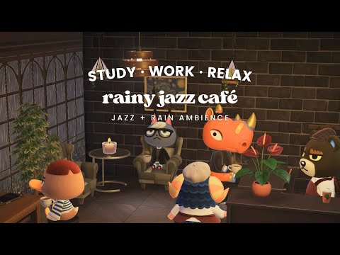 Rainy Jazz Café 🌧 1 Hour Fall Jazz No Midroll Ads 🍂 Fireplace Crackles | Studying Music | Work Aid 🎧