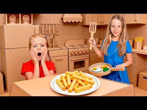 Nastya and friends take on the cardboard house challenge