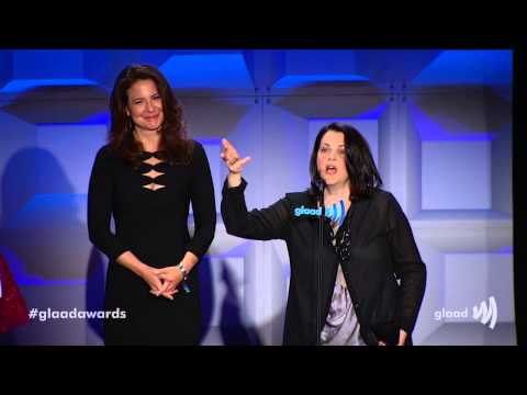 Emmy Rossum presents award to Concussion at #glaadawards