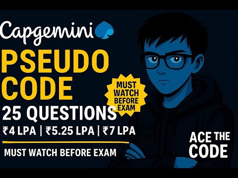 Capgemini Pseudo Code 2026 | 25 Real Exam Questions | Must Watch Before Exam | 4, 5.25 & 7 LPA