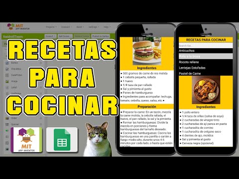 Recipe app for cooking with Google Sheets and MIT App Inventor