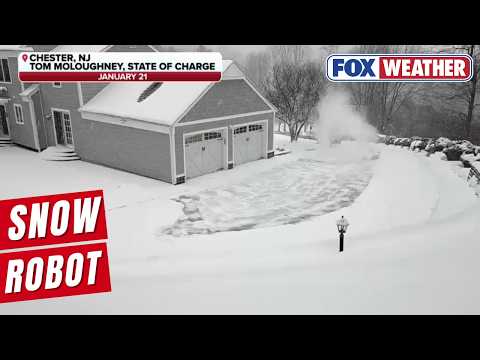 Snowblower Robot Cleans Massive Driveway During New Jersey Snowstorm