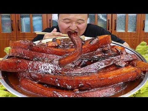 20 catties pork belly  Qiang's  strong braised pork rice   big bites  sizzling joy | Mukbang [cram