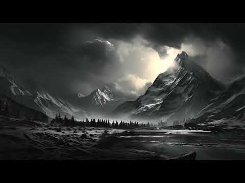 Framed TV art | Black & White Mountains | Vintage TV art | Landscape Screensaver |  Wallpaper art