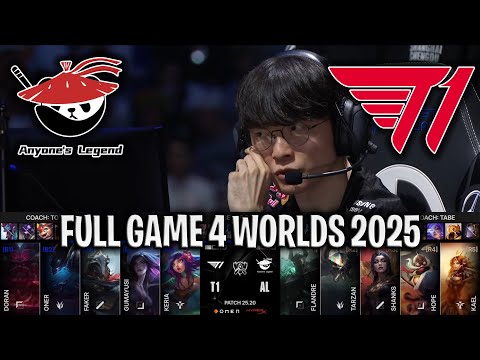 GUMAYUSI GOD KAI'SA!😱 - AL vs T1 Game 4 WORLDS 2025 QUARTERFINALS | AL vs T1 G4 WORLDS 2025