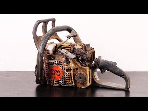 Full Restoring of Broken Chain Saw  - Cylinderwall Grinding and change Piston