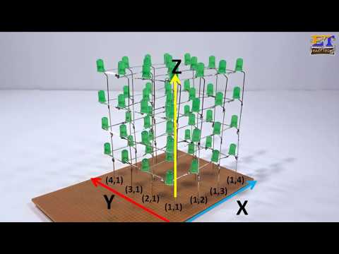 4x4x4  LED Cube using Arduino