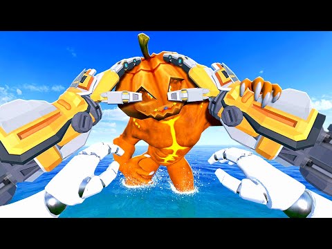 CRUSHING New Pumpkin Kaiju as a Mech - Kaiju Battle Simulator VR