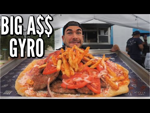 GIANT GREEK GYRO CHALLENGE | In Charleston South Carolina | Mediterranean Food | Man Vs Food