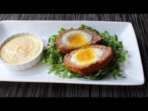 Scotch Eggs -  Crispy Sausage-Wrapped Soft Cooked Egg - How to Make Scotch Eggs