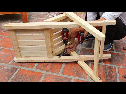 How To Build Smart And Cool Outdoor Wooden Chair // Woodworking Project Cheap From Pallet