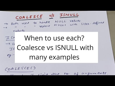 Difference between COALESCE and ISNULL? How are NULLs handled in SQL Server