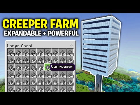 Easiest CREEPER FARM (Expandable + Powerful) Minecraft Bedrock 1.21