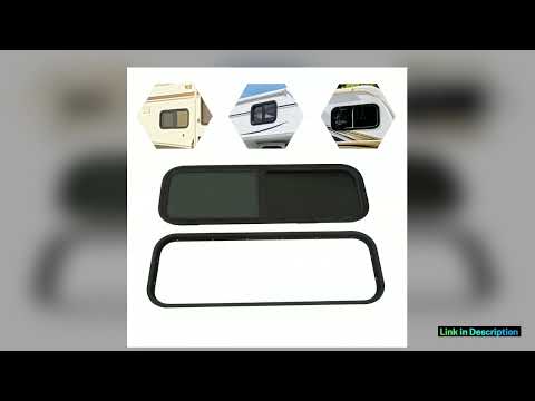 Black Caravan Side Sliding Window 900x300mm Tinted Insect Guard Black Trim Ring Fits 26mm4855mm RV
