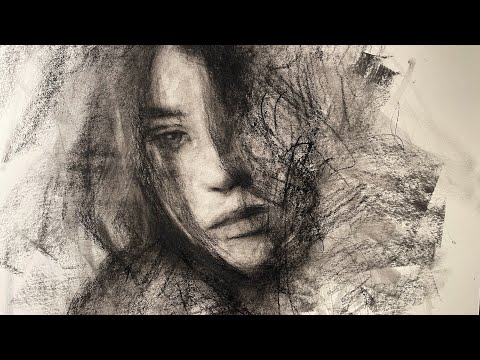 A charcoal portrait emerges out of chaos (tutorial)