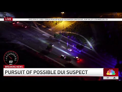 Police chase suspected armed driver in the San Fernando Valley