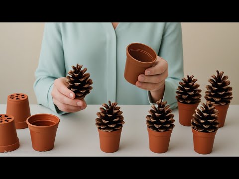 3 Genius DIY Ideas with Mini Pots and Pine Cones ♻️✨