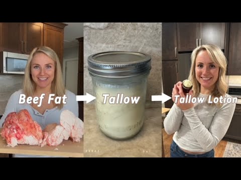 Making Tallow Moisturizer From Beef Fat - Entire Process Start to Finish