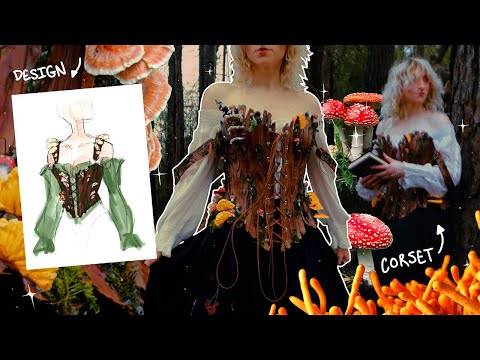 Making a 🌿 whimsical 🍄 corset (because trees are growing too powerful)