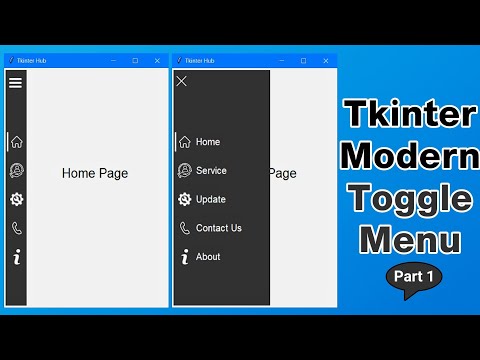 Python Tkinter Modern GUI: Switch Pages with Animated Sidebar Menu (Part 1)