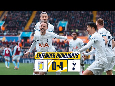 ASTON VILLA 0-4 TOTTENHAM HOTSPUR // EXTENDED HIGHLIGHTS // MADDISON, JOHNSON, SON & WERNER GOALS