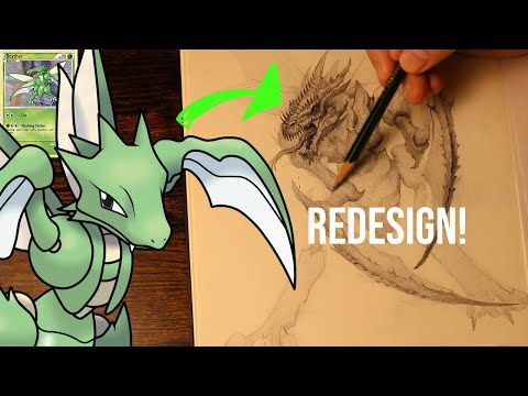 Let's Redesign Scyther from Pokemon | Drawing Tutorial!