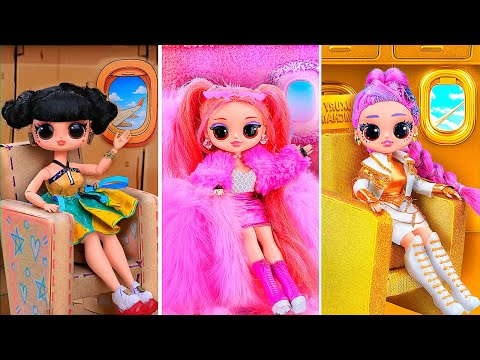 DIY Cardboard & Fluffy Makeover: K-Pop Demon Hunters in Airplane! 10 Crafts for L.O.L. Dolls
