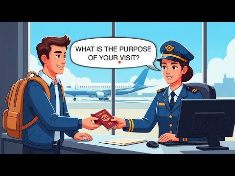 Going Through Customs & Immigration | Real Airport English Conversation Practice (Beginner A1–A2)