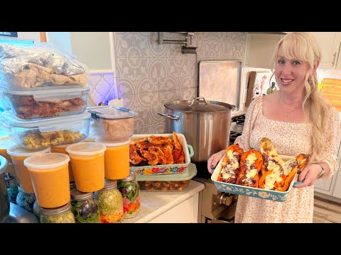 50 MASSIVE HIGH PROTEIN LARGE FAMILY MEALS Homemade from Scratch HUGE Meal Prepping Marathon for 10!