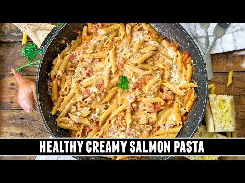 HEALTHY Creamy Salmon Pasta | Easy ONE-PAN 30 Minute Recipe