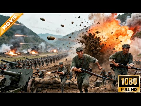 Japanese mortars pound Chinese lines—soldiers fearless, machine gun wipes out entire enemy unit.