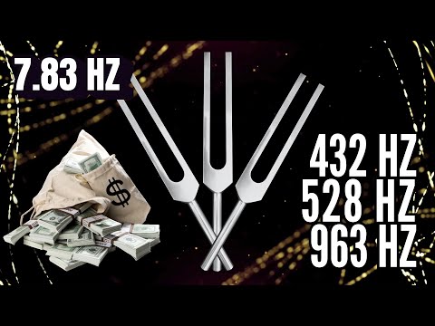 432 Hz + 528 Hz + 963 Hz Tuning Forks 💰 Attract Wealth, Health, Love, Miracles & Blessings (7.83 Hz)