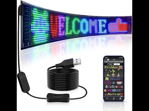 Unboxing Setup, RAYHOME Scrolling Huge Bright Advertising LED Signs, USB Bluetooth App Control